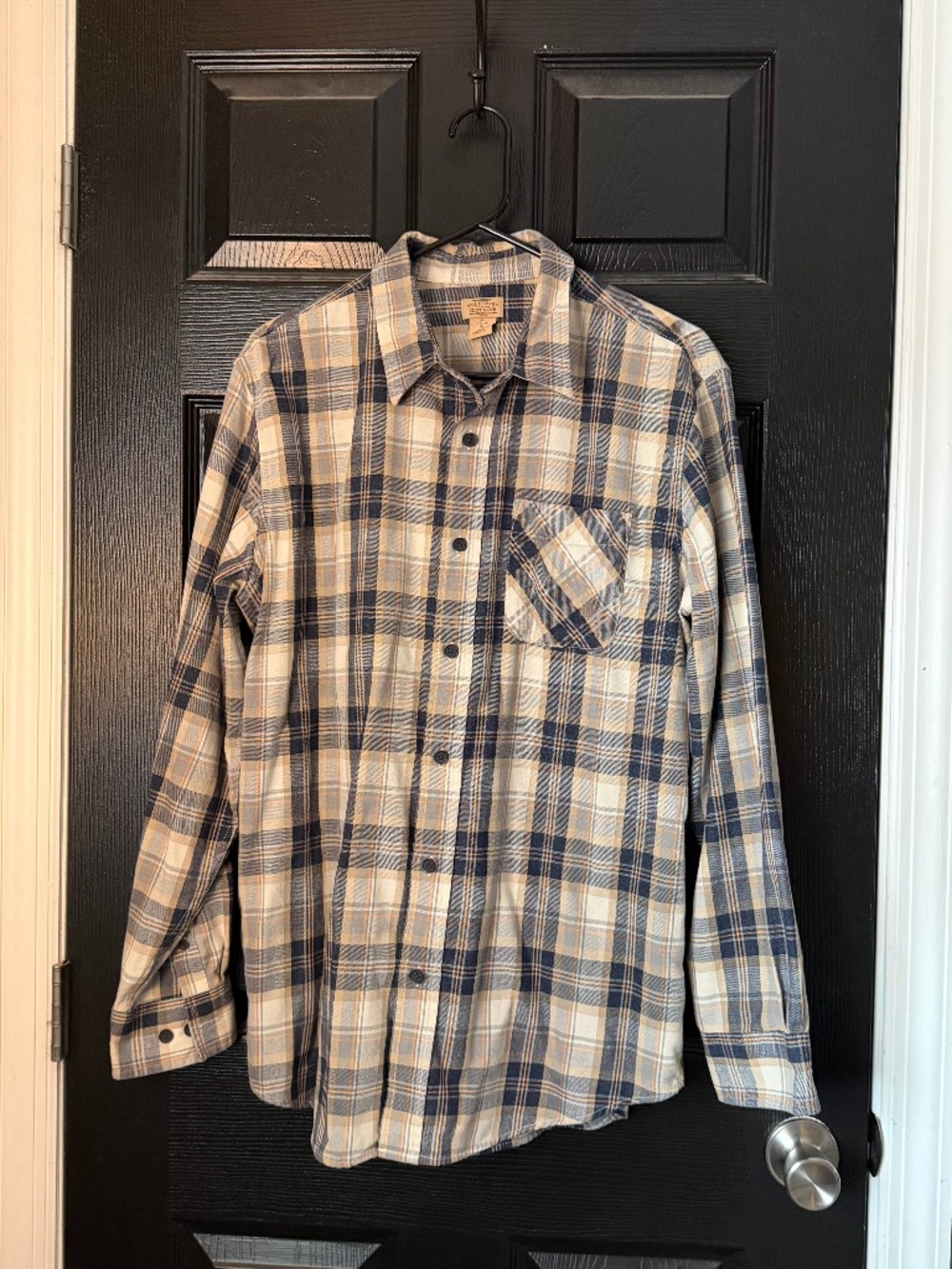 Telluride Clothing Company Men's Blue Gray Plaid Button Down Shirt Large